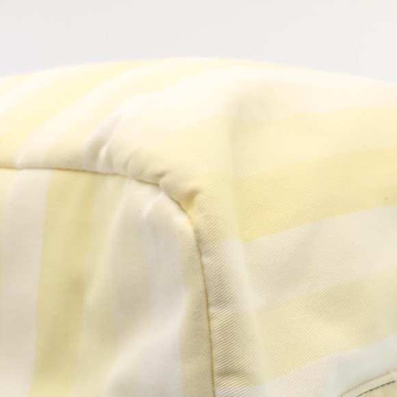 PRADA 2Way Shoulder Bag Hand Bag Canvas Yellow White Auth ar6192 - Picture 16 of 16